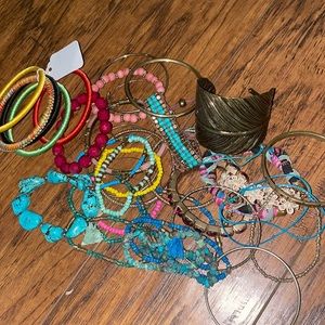 Lot of costume jewelry bracelets